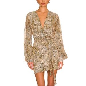 NWT Sz XS Alexis Elegant Leopard Print Wrap Dress